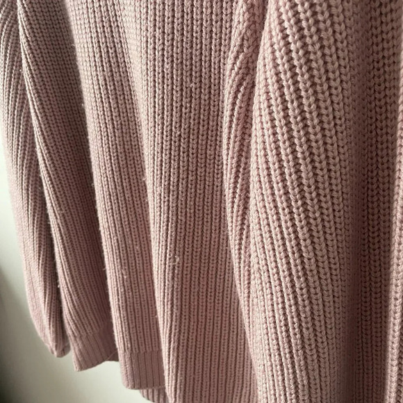 Aritzia Babaton Valadon Balloon Sleeve 100% Wool Knit Sweater Mauve Size Small - Picture 5 of 7
